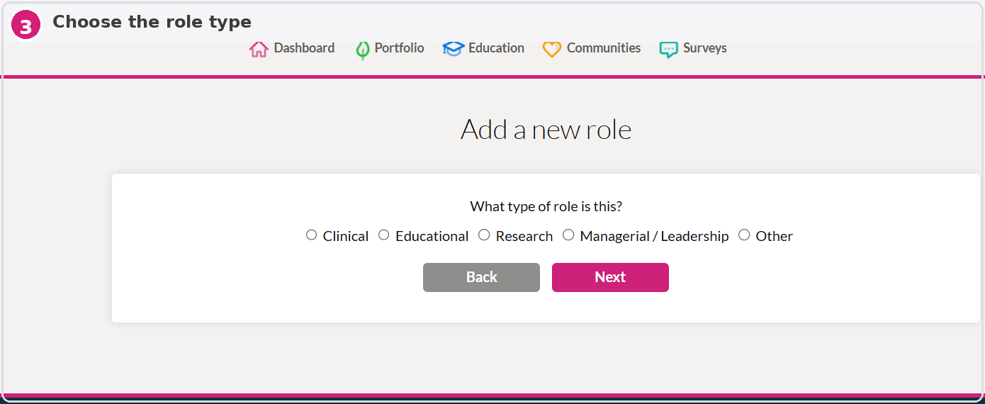 Step 3. Choose the role type — visual example 3