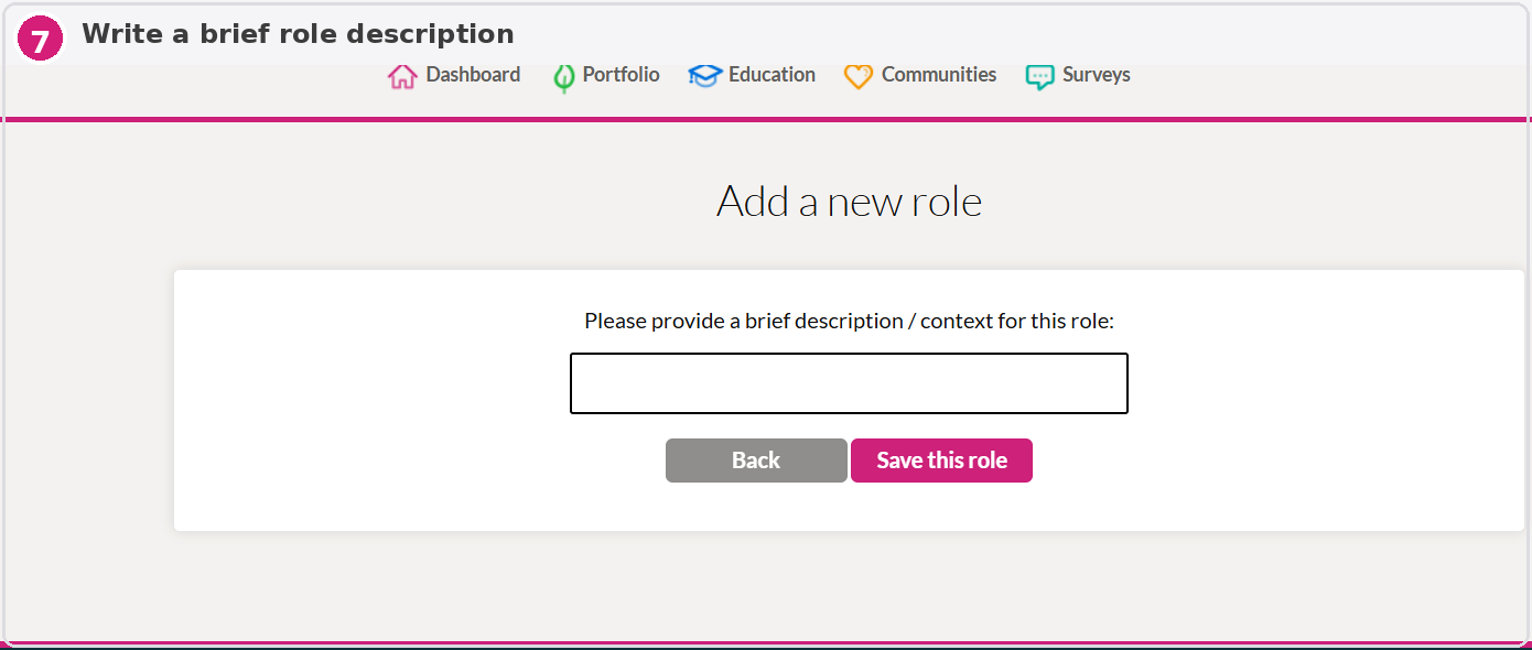Step 7. Add a brief role description — visual example 7