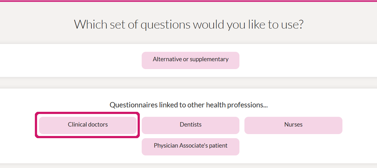 4. Choose the questionnaire — visual example 7