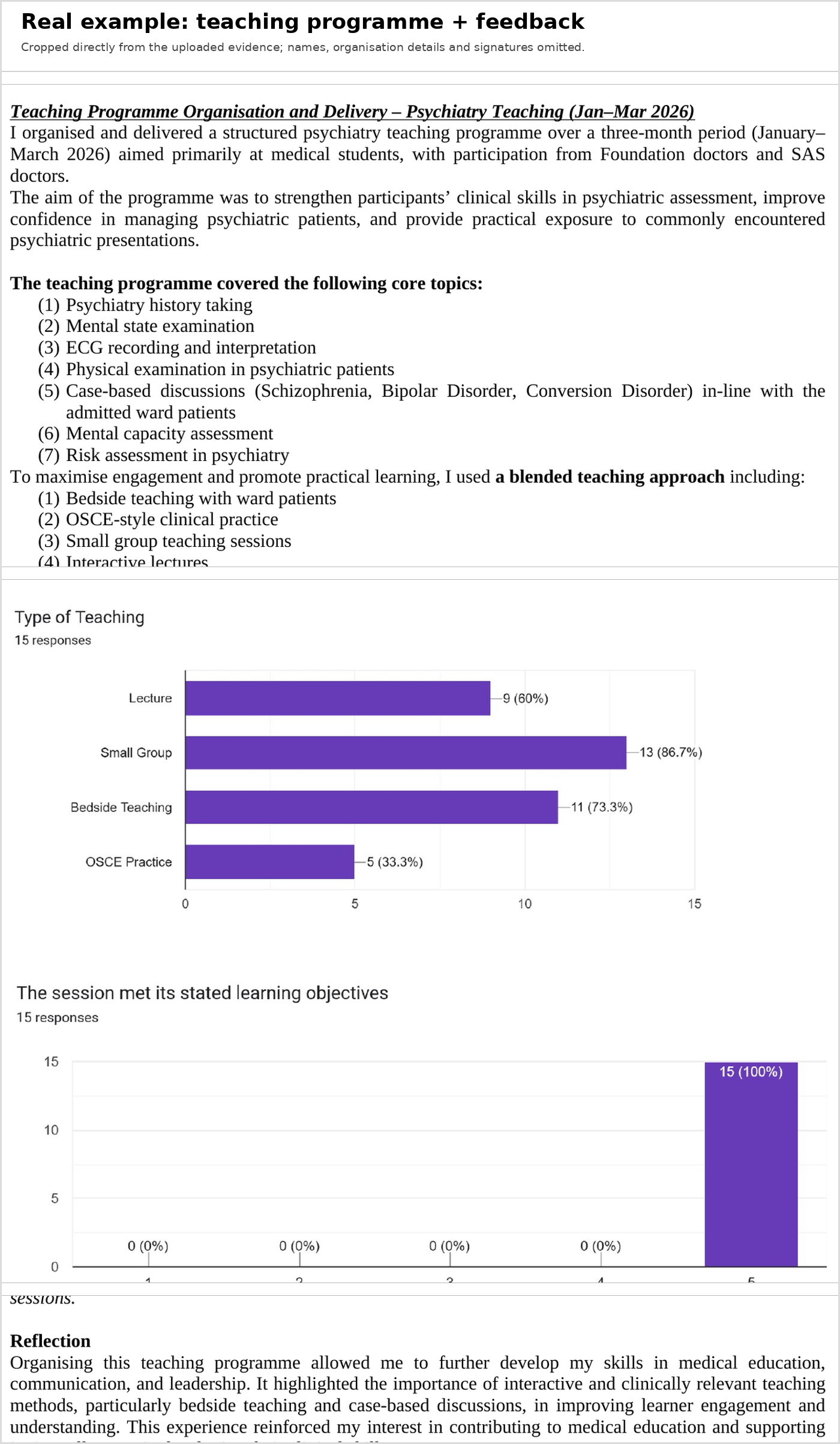 Example 1 - Teaching programme with feedback — visual example 6