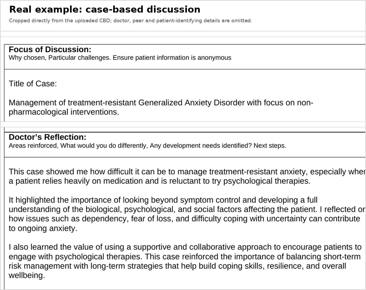 Example 3 - Case-based discussion with reflection — visual example 8